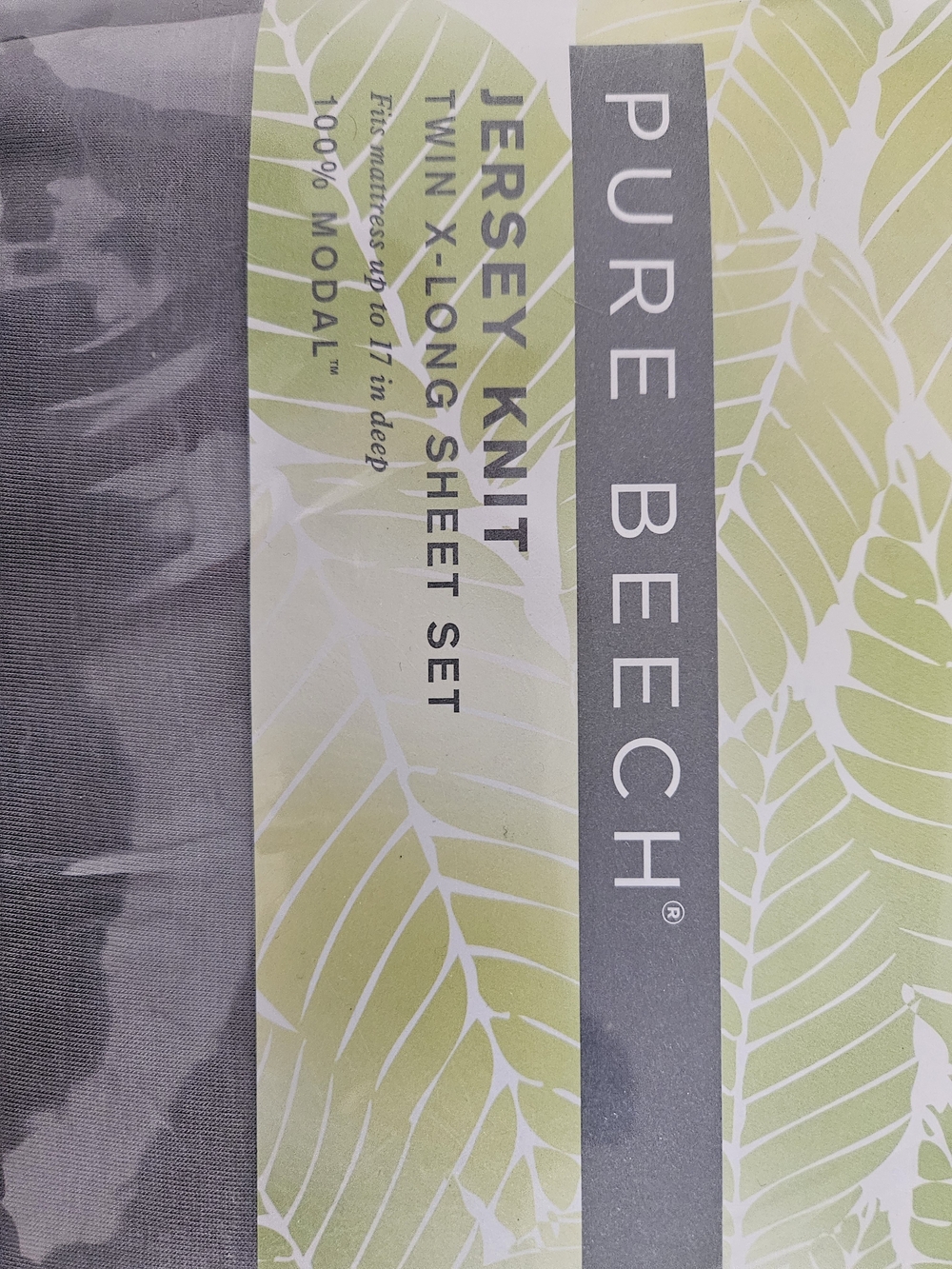 Pure Beech Jersey Knit Twin XL Long Sheet Set in Gray